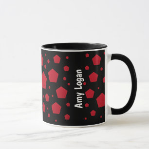 Benutzerdefinierter Name Roter Pentagon-Feiertags- Tasse