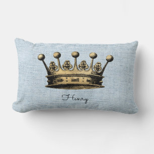 Benutzerdefinierter Name Royal Vintage Goldkrone W Lendenkissen