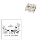 Benutzerdefinierter Name Rustikale Wildblumen Buch Gummistempel (Stempel)
