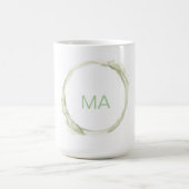 Benutzerdefinierter Name Salbeigrün Wasserfarbe Mo Kaffeetasse (Mittel)