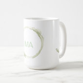 Benutzerdefinierter Name Salbeigrün Wasserfarbe Mo Kaffeetasse (VorderseiteRechts)