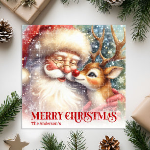 Benutzerdefinierter Name Santa Rudolph Weihnachts- Puzzle