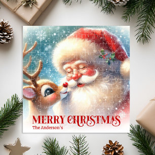 Benutzerdefinierter Name Santa Rudolph Weihnachtsg Puzzle