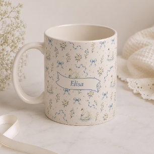 Benutzerdefinierter Name Schwanensee Cottagecore-S Kaffeetasse