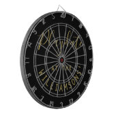 Benutzerdefinierter Name Schwarz Gold Playdate Sch Dartscheibe (Vorderseite Links)