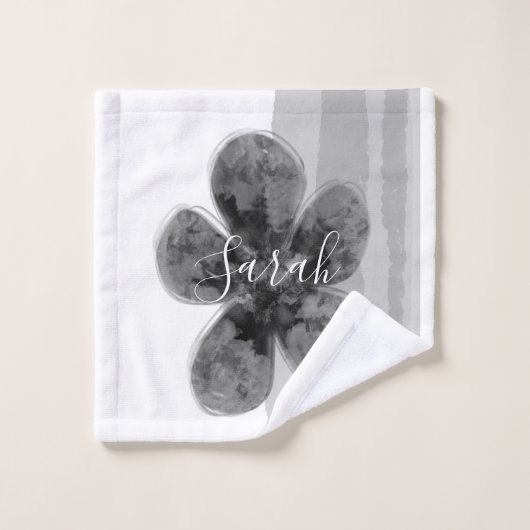 Benutzerdefinierter Name schwarzer Blütenkopf Abst Waschlappen (Waschlappen)