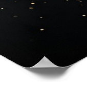 Benutzerdefinierter Name Schwarzer Glitter Monogra Poster (Ecke)