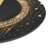 Benutzerdefinierter Name Schwarzer Glitter Monogra Schneidebrett (Ecke)
