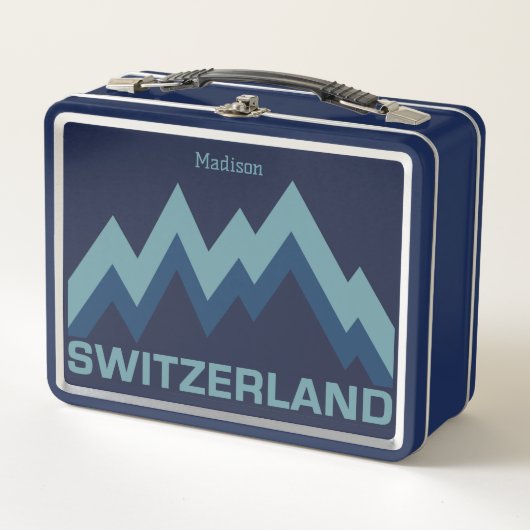 Benutzerdefinierter Name SCHWEIZ Metall Brotdose (Vorderseite)