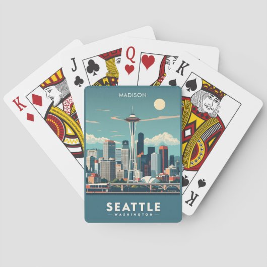 Benutzerdefinierter Name Seattle Washington Spielkarten (Rückseite)
