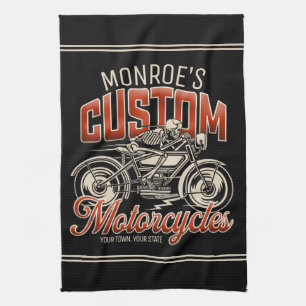 Benutzerdefinierter NAME Skelett Motorrad Zyklus S Geschirrtuch