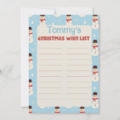 Benutzerdefinierter Name Snowman Thema Brief an Sa Einladung (Vorderseite)