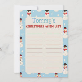 Benutzerdefinierter Name Snowman Thema Brief an Sa Einladung