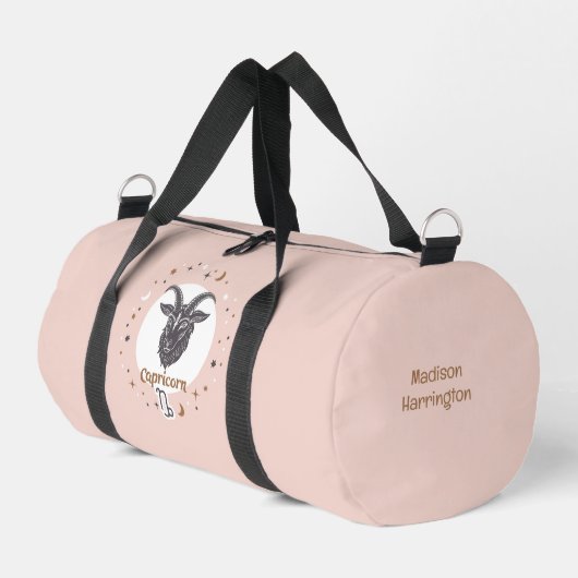 Benutzerdefinierter Name Sternzeichen Steinbock Duffle Bag (Linke Seite)