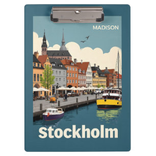 Benutzerdefinierter Name Stockholm Schweden Klemmbrett