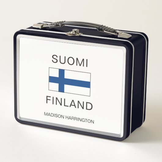 Benutzerdefinierter Name Suomi Finnland Metall Brotdose (Vorderseite)