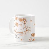 Benutzerdefinierter Name Süße Capybara Mit Sonnenb Kaffeetasse (Vorderseite Links)