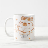 Benutzerdefinierter Name Süße Capybara Mit Sonnenb Kaffeetasse (Links)