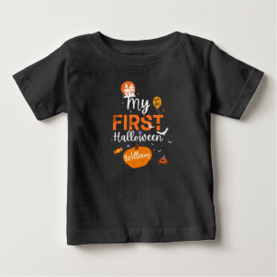 Benutzerdefinierter Name Süßer Kürbis Erster Hallo Baby T-shirt