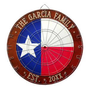 Benutzerdefinierter Name TEXAS-FLAGGE Rustikaler b Dartscheibe