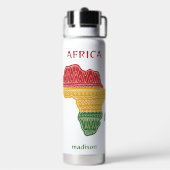 Benutzerdefinierter Name & Text Afrika Trinkflasche (Hinten)
