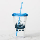 Benutzerdefinierter Name & Text ALASKA Acryltrinkbecher (Rückseite)