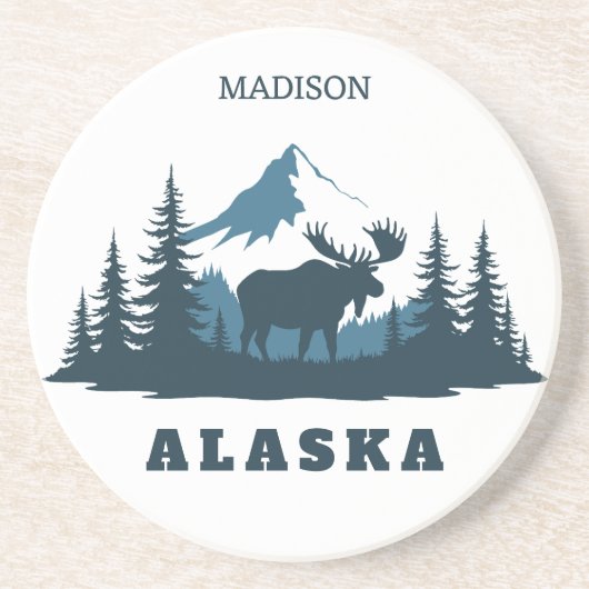 Benutzerdefinierter Name & Text ALASKA Getränkeuntersetzer (Vorne)