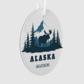 Benutzerdefinierter Name & Text ALASKA Ornament (Vorderseite)