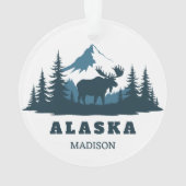 Benutzerdefinierter Name & Text ALASKA Ornament (Rückseite)