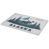 Benutzerdefinierter Name & Text ALASKA Schneidebrett (Ecke)