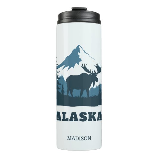 Benutzerdefinierter Name & Text ALASKA Thermosbecher (Vorderseite)