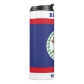 Benutzerdefinierter Name & Text Belize-Flagge Thermosbecher (Nach links gedreht)