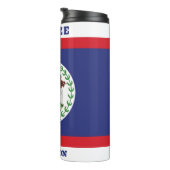 Benutzerdefinierter Name & Text Belize-Flagge Thermosbecher (Nach rechts gedreht)