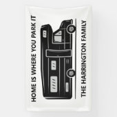 Benutzerdefinierter Name & Text Camper Van Banner (Vertikal)