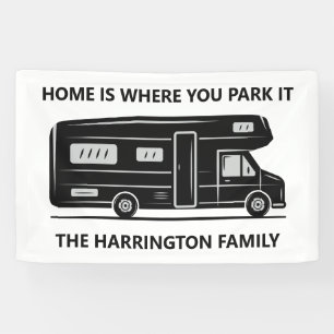 Benutzerdefinierter Name & Text Camper Van Banner