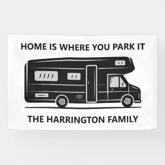 Benutzerdefinierter Name & Text Camper Van Banner (Horizontal)