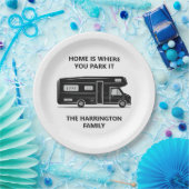 Benutzerdefinierter Name & Text Camper Van Pappteller (Party)