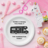 Benutzerdefinierter Name & Text Camper Van Pappteller (Party)