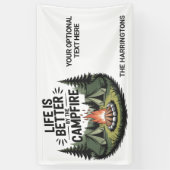 Benutzerdefinierter Name & Text Camping Banner (Vertikal)