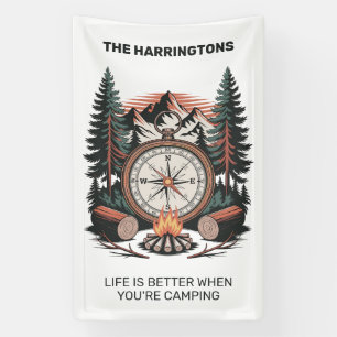 Benutzerdefinierter Name & Text Camping Banner