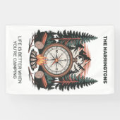 Benutzerdefinierter Name & Text Camping Banner (Horizontal)