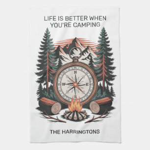 Benutzerdefinierter Name & Text Camping Geschirrtuch