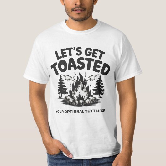 Benutzerdefinierter Name & Text Camping T-Shirt (Vorderseite)