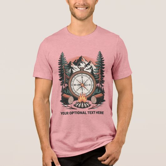 Benutzerdefinierter Name & Text Camping Tri-Blend Shirt (Vorderseite)