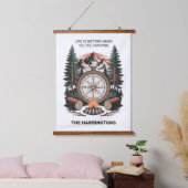 Benutzerdefinierter Name & Text Camping Wandteppich Mit Holzrahmen (Schlafzimmer)