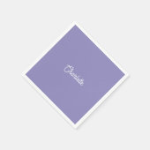 Benutzerdefinierter Name Text Dusty Lavender weiß  Serviette (Ecke)