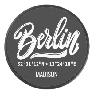 Benutzerdefinierter Name / Text & Farbe Berlin Koo Eishockey Puck