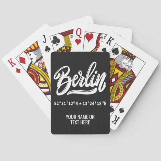 Benutzerdefinierter Name / Text & Farbe Berlin Koo Spielkarten (Rückseite)