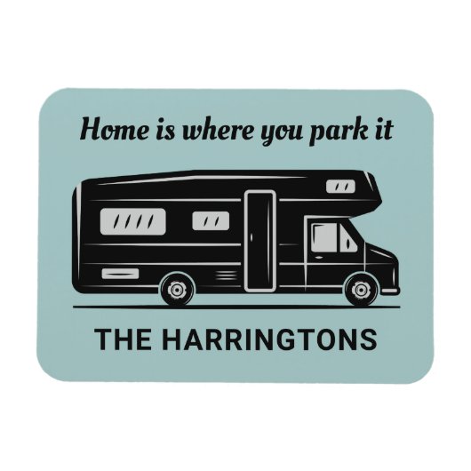 Benutzerdefinierter Name, Text & Farbe Camper Van Magnet (Horizontal)