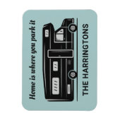Benutzerdefinierter Name, Text & Farbe Camper Van Magnet (Vertikal)